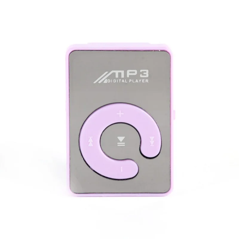 Портативный Красочный Walkman мини Зеркало Клип USB цифровой Mp3 музыкальный плеер Поддержка 8 Гб SD TF карта - Цвет: Фиолетовый