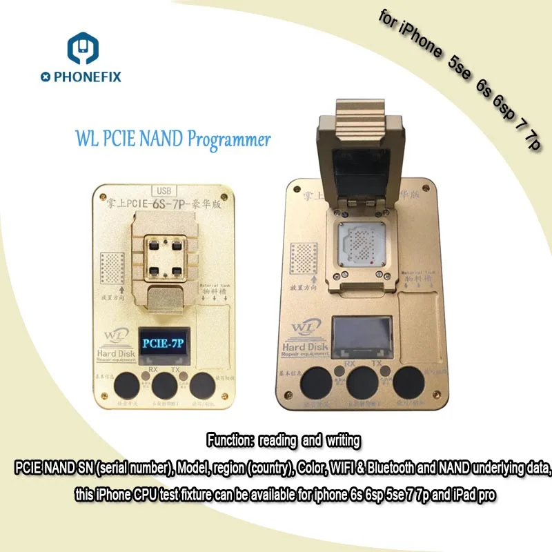 PHONEFIX WL PCIE NAND программатор NAND Flash тестовое приспособление HDD SN Read Write Error Repair инструмент для iPhone 6S 6SP 7 7P iPad Pro