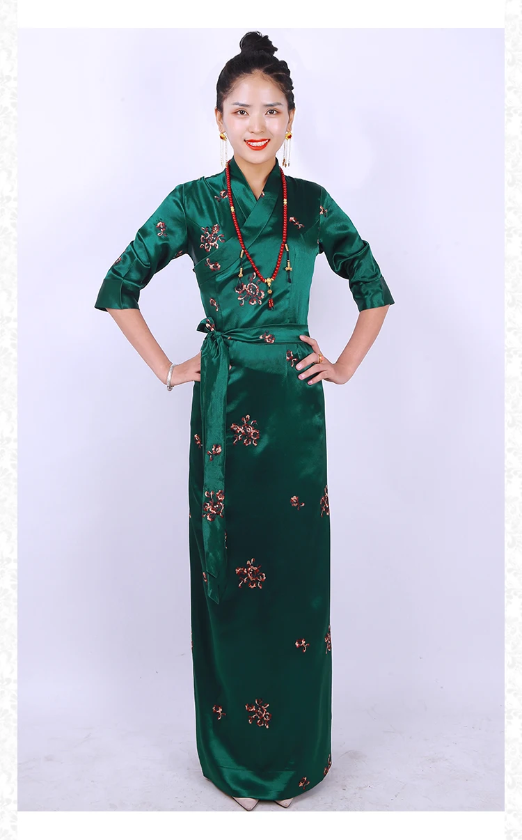 Nepal Myanmar Holiday Women Original Ethnic Tibet summer Costume dress women Tibetan Gown three-dimensional carved long Robe