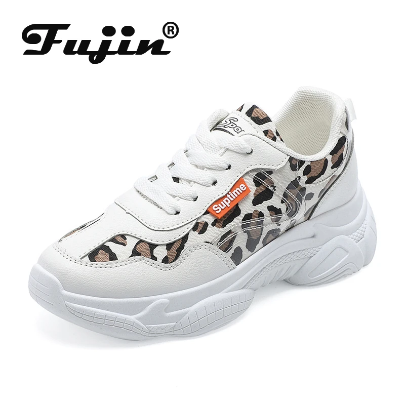 

Fujin Leopard Fashion Casual Shoes Dropshipping Women 2019 Trend Color Matching Old Shoes Women Lightweight White Shoes Female