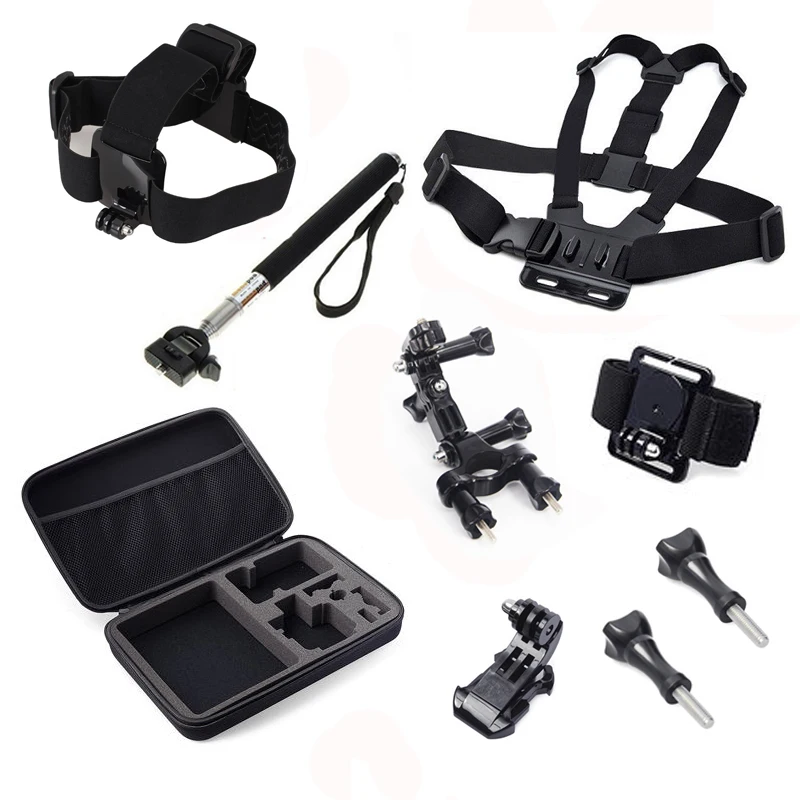 For Gopro Hero 3 4 Kit Chest Head Hand Mount Strap bike mount J hook