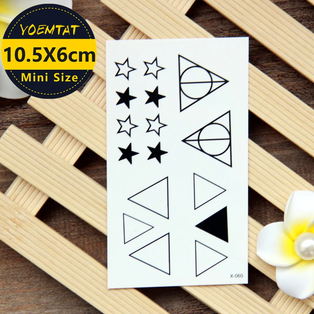 

10.5*6cm Waterproof Temporary Tattoos stickers Geometric triangles tattoo