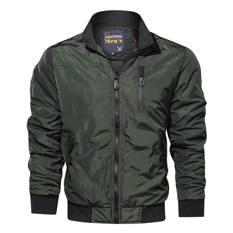 S.ARCHON Autumn Casual Jackets Men Military Style Pilot Jacket Coat Solid Thermal Bomber Plus Size Army Tactical Jacket Men