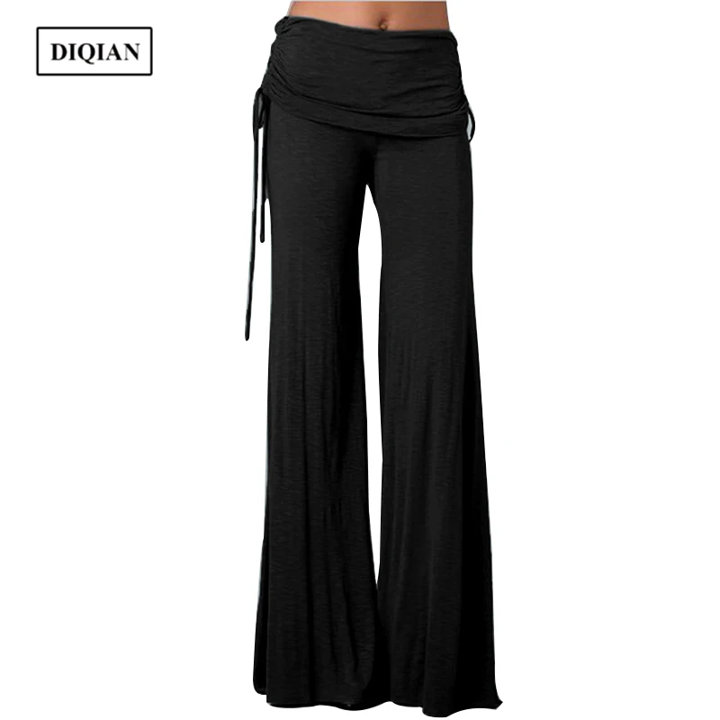 

DIQIAN Fitness Sport Pants Women Solid Color Loose Pants 12 Colors Femme Yoga Pants Dancing Bell-bottom Trousers Plus Size 4XL