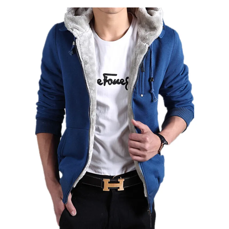Winter Men Hoodies  Male Hip Top Jacket Mens Thickened Fleece Sportswear Men Sweatshirt Plus Size M-4XL