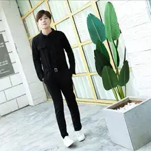 Для мужчин Повседневное комбинезон Человек мульти-карман с капюшоном хип-хоп комбинезоны мужской один кусок Длинные рукава осенние штаны ноги брюки