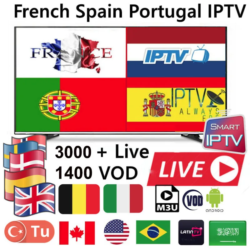 

subscription HD World IPTV 4000+Live 6000 VOD Channel Best for Europe Spain Italy Arabic Africa Latin Ameria Global Subscription