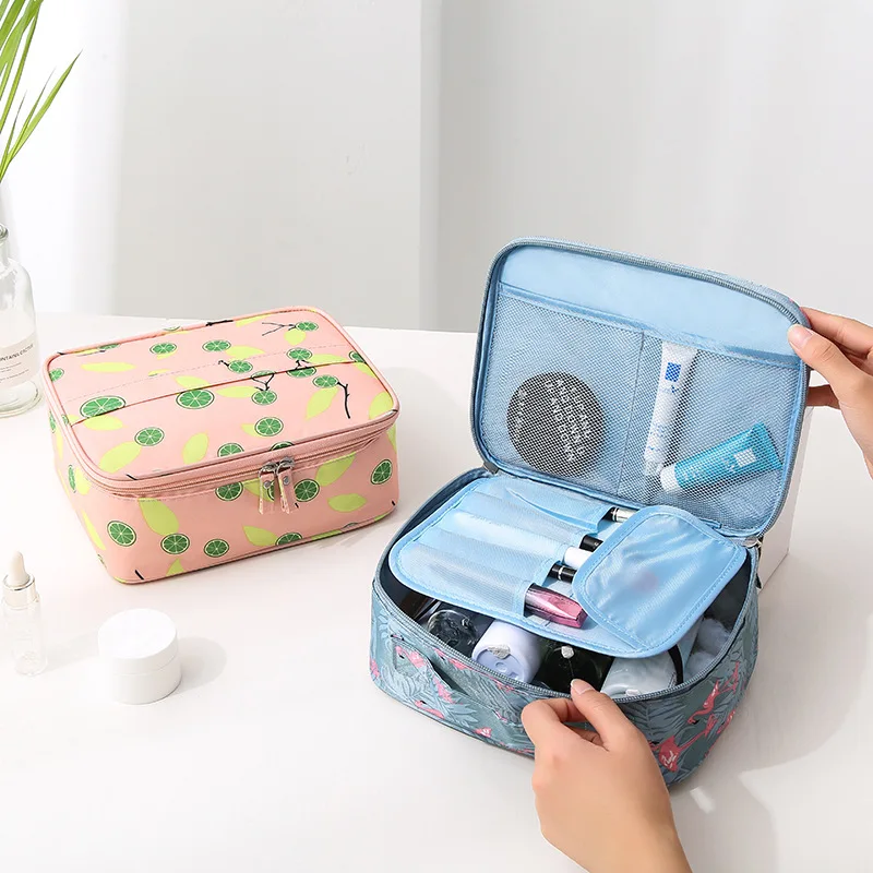  Flamingos Travel Makeup Organizers Women's Toiletry Storage Wash Pouch Cosmetic Bag Luggage Bathroo