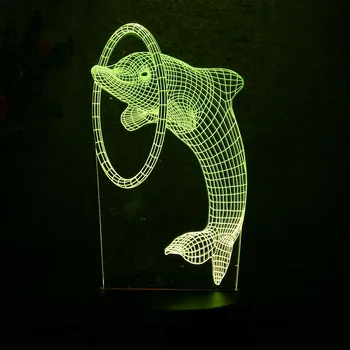 

2017 New 3D Cute Dolphin Led Sleeping Lamp Night Light 7 Colors Touch Bedroom Table Novelty Kids Child Toy Gifts Lamp Christmas