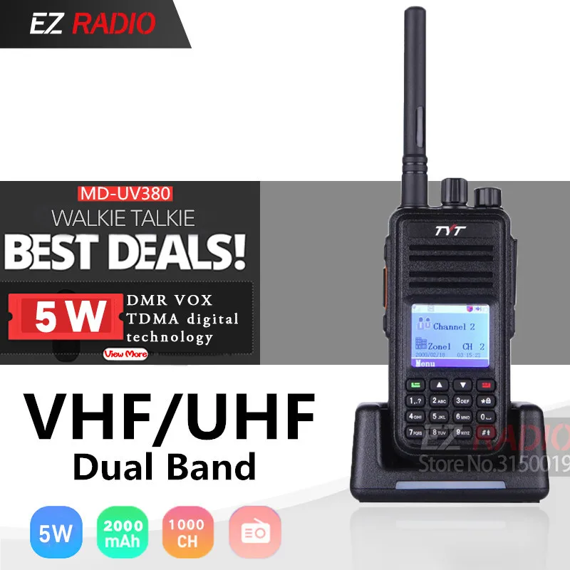 Обновление TYT MD-380 gps DMR радио MD-UV380 Tier1/2 UHF VHF двухполосный 5 Вт Цифровой иди и болтай Walkie Talkie “иди и md380 MD-390 Baofeng DM-5R DM-8HX