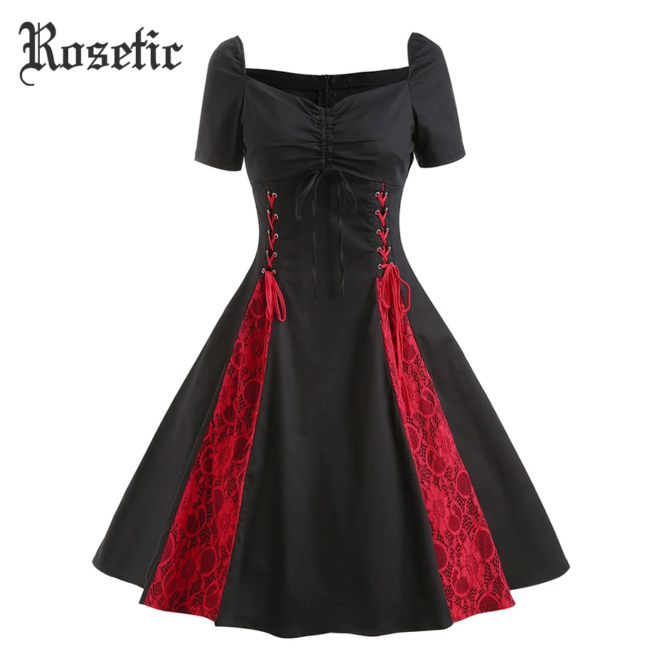 plus size lace up dress