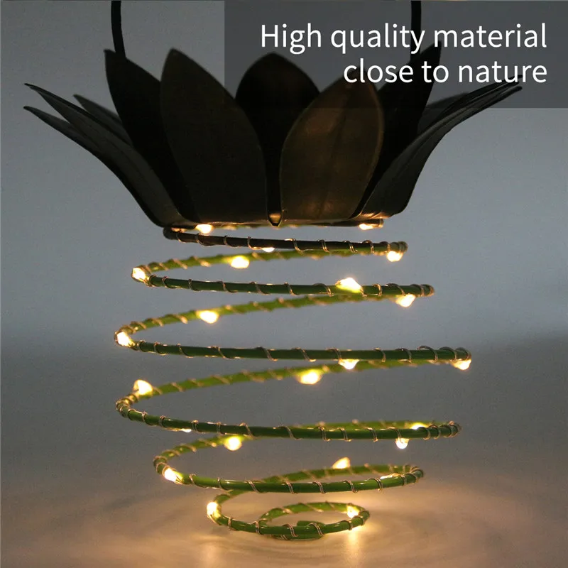 

CHENGYILT 2pcs Outdoor solar lamp IP45 1.2V Solar Iron Pineapple Light Waterproof 25 LED Hanging Fairy Lights warmwhite lamp