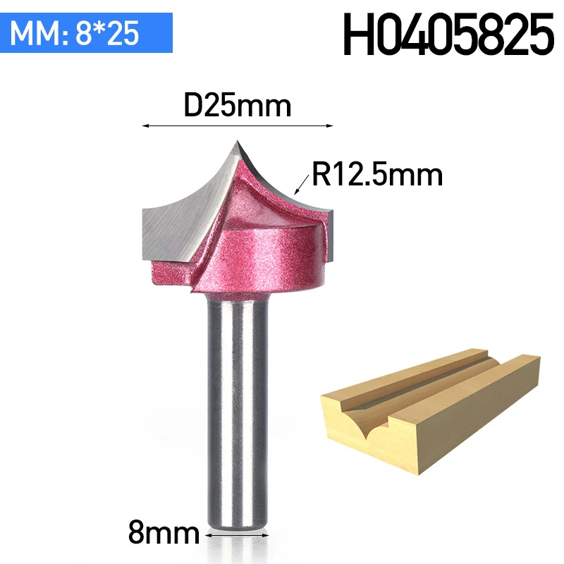 HUHAO Ipc 8 мм хвостовик фреза по дереву, для станков с ЧПУ вольфрамовый стальной роутер биты для дерева карбида Деревообработка Гравировка Инструменты резьба бит - Длина режущей кромки: 8 x 25 mm