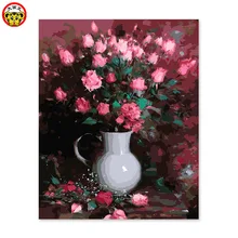 Картина по номерам художественная краска по номерам керамические цветы реалистичные diy масляные европейские 17* 19in раскраска настольный ornam