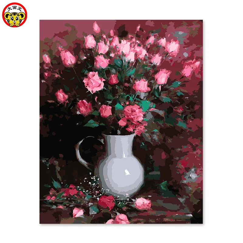 painting by numbers art paint by number Ceramic flower flowers