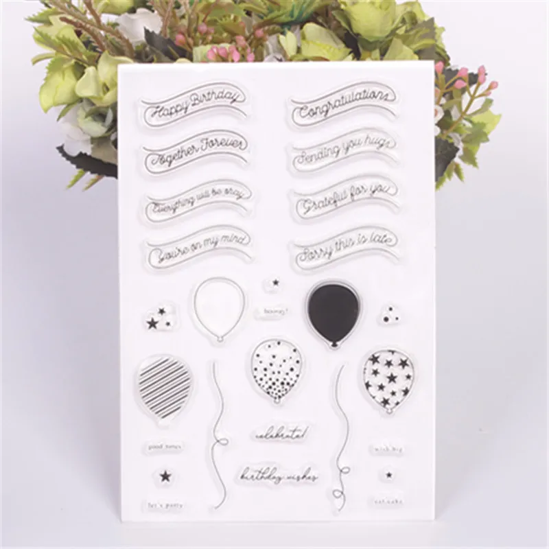 

NEW balloon Transparent Clear Stamps / Silicone Seals for DIY scrapbooking photo album/Card Making