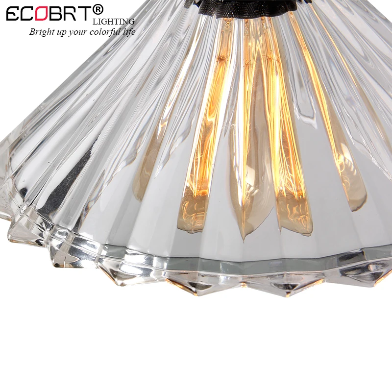 ECOBRT 1 Head винтажные подвесные светильники из прозрачного стекла абажур Лофт лампы