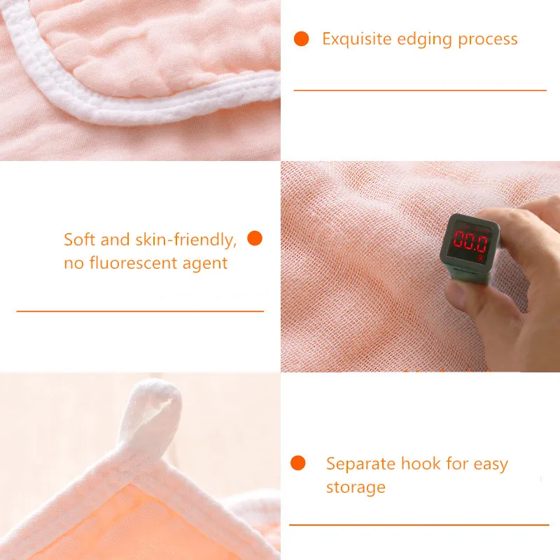 Baby Towel Washed Gauze Cotton Newborn Towels Five Suits Solid Baby Wipes Kids Towel Baby Face Towel Wash Cloth Baby Stuff