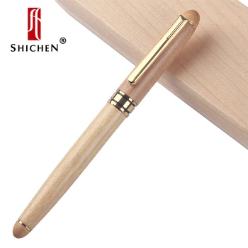 

Shichen A037 Novelty wooden design log color roller pen with log color wood box 0.7mm&1.0mm nib. school business wrinting pen