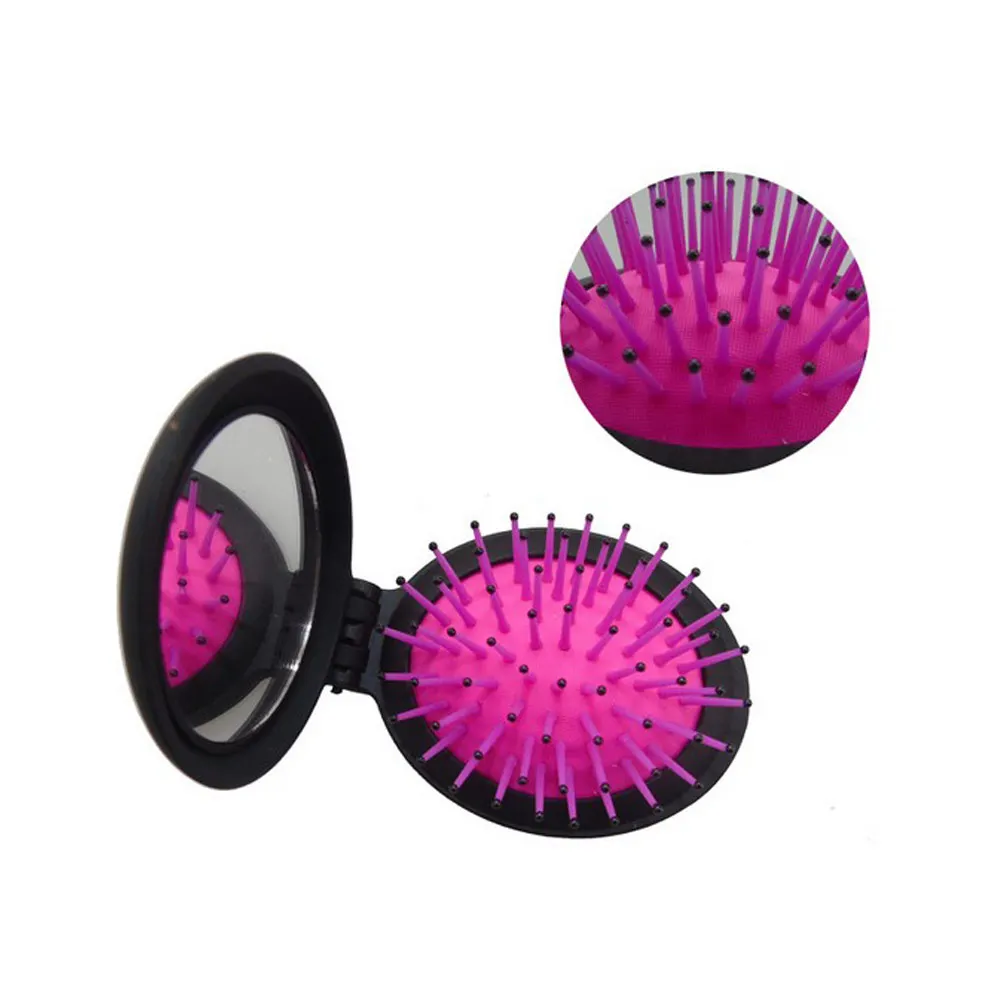 

1Pcs Hair Comb Folding Massage Hair Brush Round Mini Airbag Rainbow Comb With Mirror Travel Hairbrush Makeup Comb Hot Sale