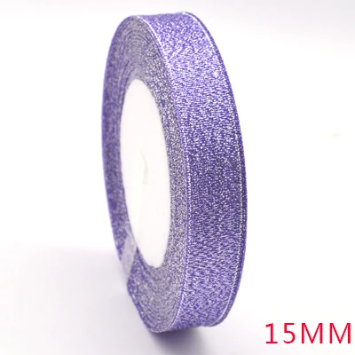 Фирменная Высококачественная фиолетовая Блестящая лента 6 мм/10 мм/15 мм/20 мм/25 мм/40 мм для свадебного ремесла, подарочное украшение, оберточная лента, сделай сам - Цвет: purple 500  15mm