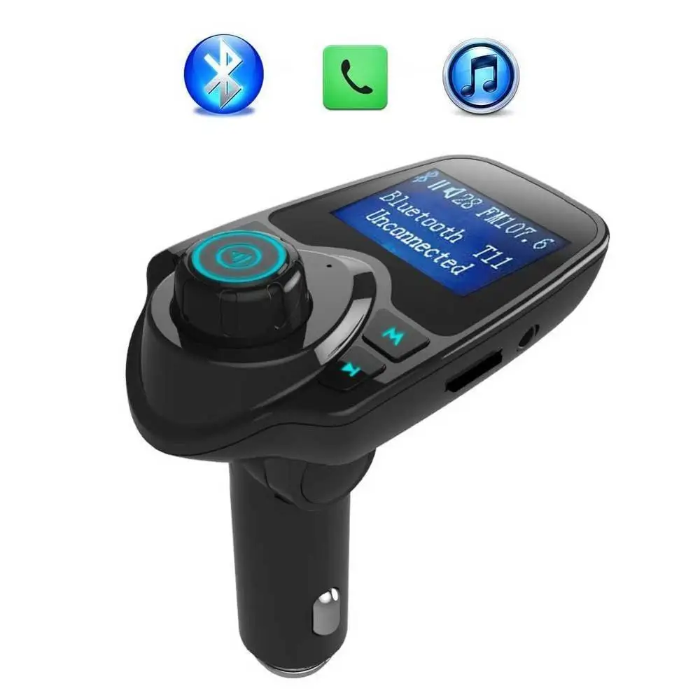 Bluetooth FM Transmitter Wireless Car Radio MP3 Adapter Car Kit USB Car Charger Aux Input SD Card Slot Hands-free Calling