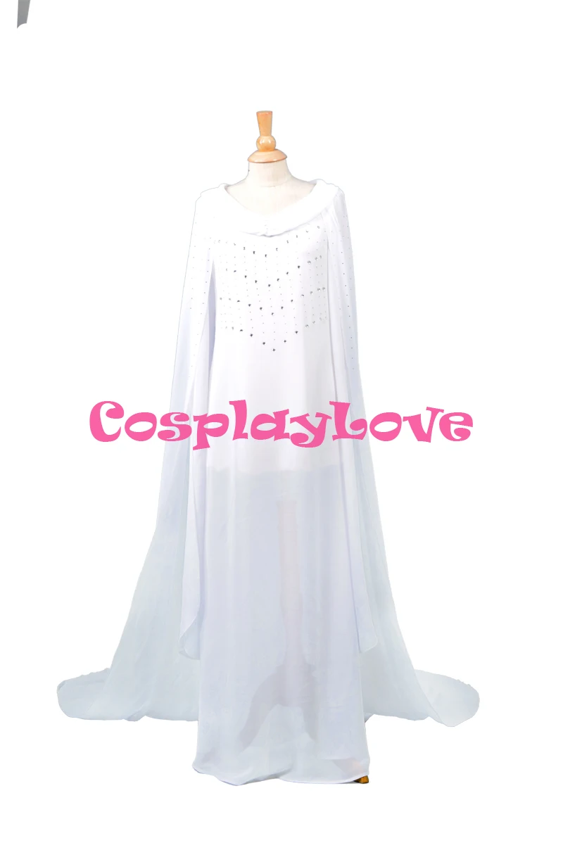 

New Custom Made High Quality America Movie The Lord of the Rings Hobbit Galadriel Cosplay Costume Dress For Halloween Christmas