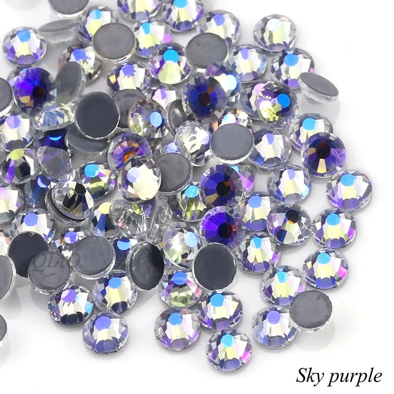

QIAO Sky Purple Rhinestone SS6-SS20 Hot Fix FlatBack Strass Garment Rhinestones Hot-fix Stone