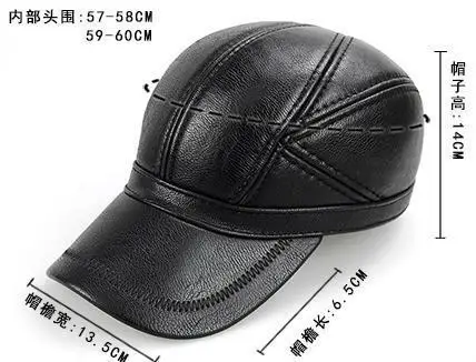 Günstig 2017 Winter Baseball Cap Für Männer Leder Warme Hüte Casquette Männer Hysterese Dad Hut Einstellbare Hip Hop Caps Knochen Gorras