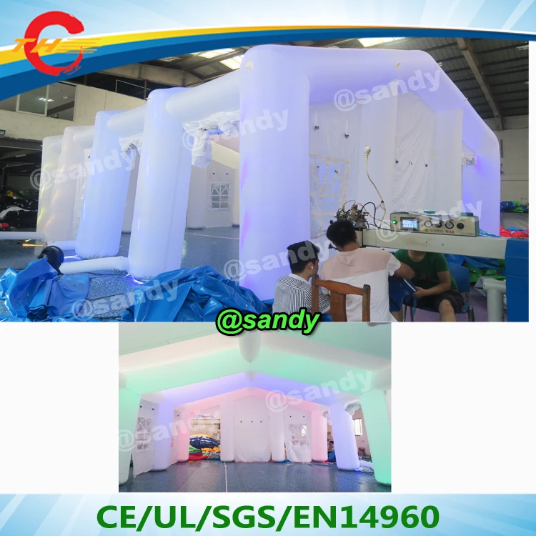 Бесплатная доставка 12X6m гигантский светодиодный надувной шатер для вечеринки