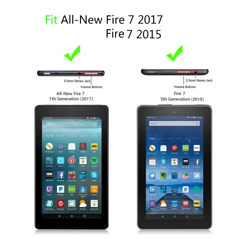 Чехол для Amazon Kindle Fire 7 2015 2017 5th 7th поколения модные узор из искусственной кожи силиконовые принципиально стенд капа