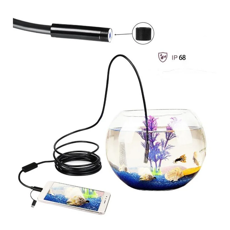 

5M Three-In-One HD 1200P Hard Cable Endoscope IP68 Waterproof Camera For Android Tyep-c Mobile Phone / Auto Repair / Pipeline