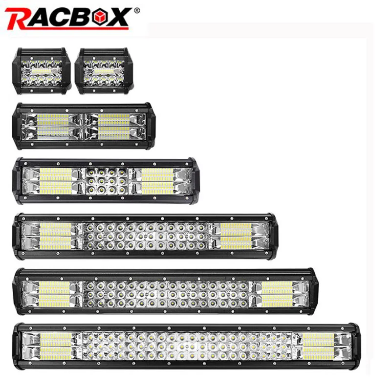 Koop 4 7 10 12 18 20 23 Inch Offroad Led Light Bar Flood Spot Combo Beam Work Light Mistlamp spotlight Voor Uaz Ktm Suv Atv Koplamp