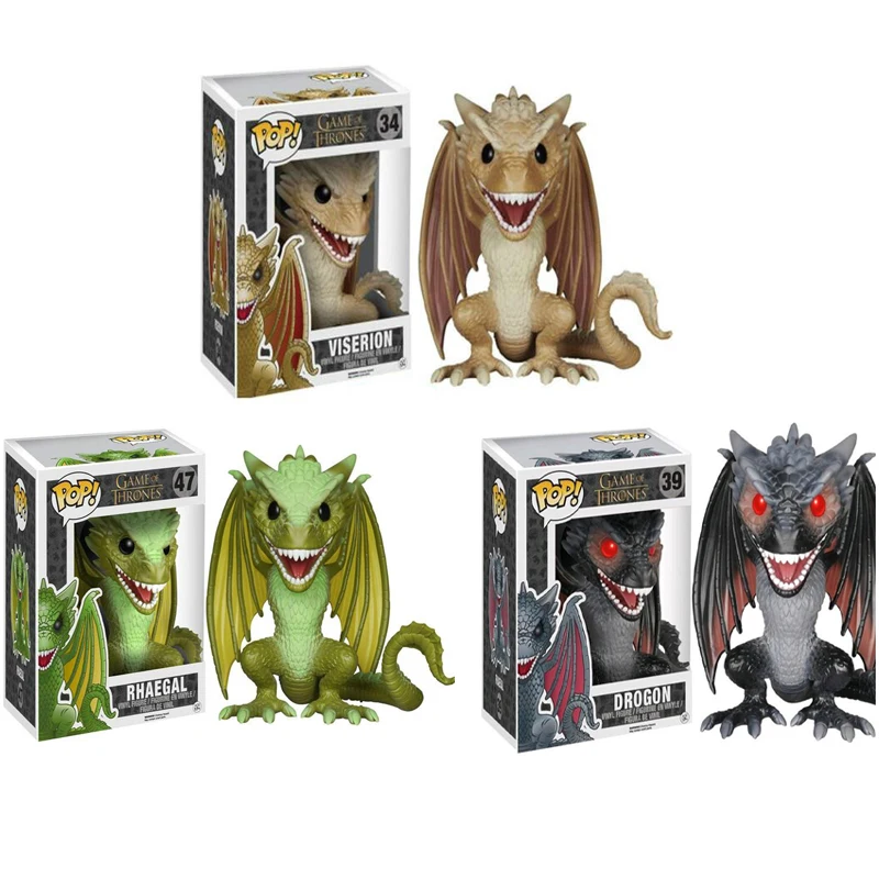 

FUNKO POP Game of Thrones Collection Model Toys DROGON VISERION RHAEGAL Action Figure Dolls Toy for Kids Christmas Gifts