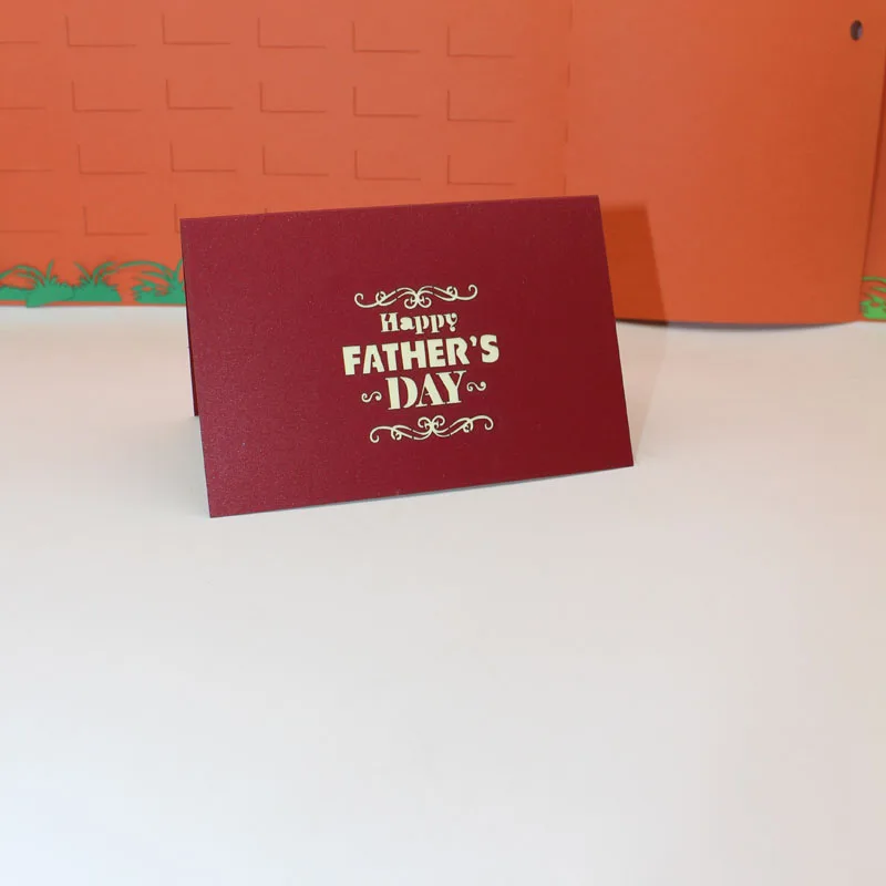 3D Laser Cut Handmade Sun Flower with Dad and Daughter Paper Invitation Greeting Cards PostCard Show Love Father's Day Gift
