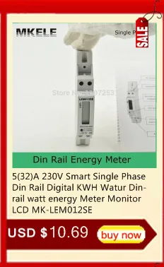 В 5 (100) A 3*230/400 В Малый Polyphase MK-LEM022SJ мини Din рейку Electronice счетчик энергии