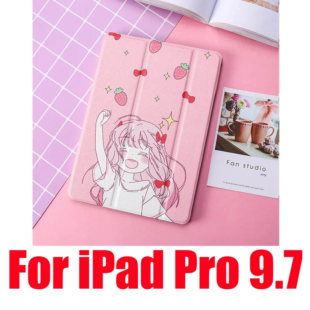 Чехол для iPad 2/3/4 Mini 1 iPad 5 Air iPad iPad 10,5 Pro 9,7 Мягкий противоударный пылезащищенные силиконовые милый пленка с полным покрытием - Цвет: Pink Pro 9.7