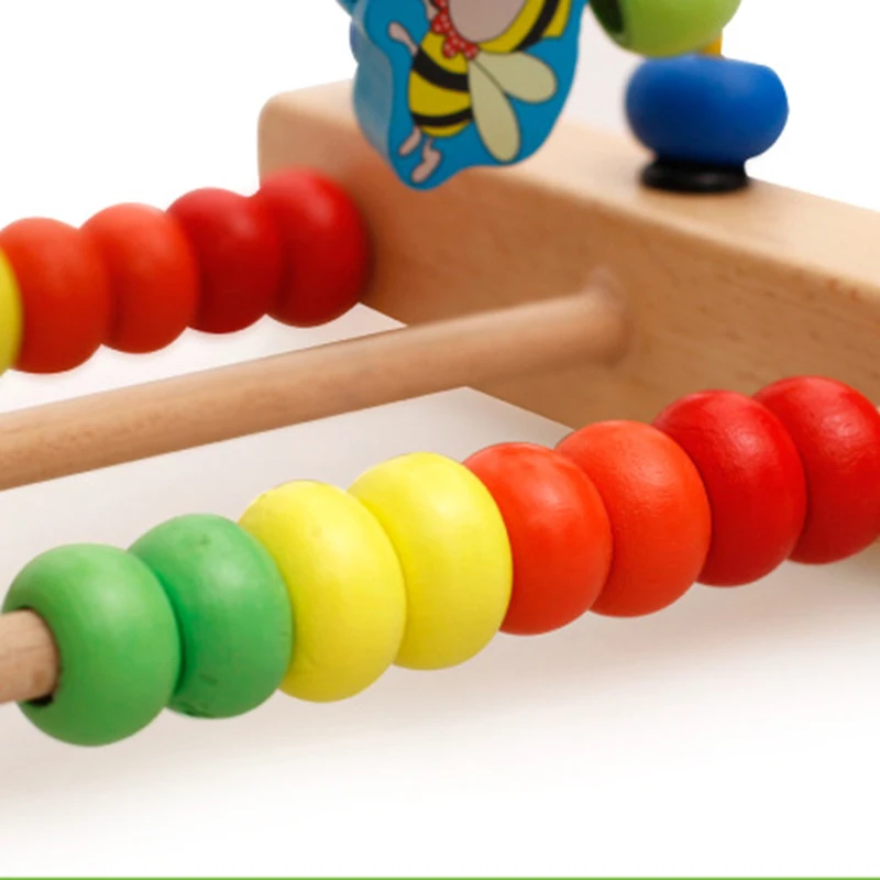 Kids Wooden Math Toy Counting Circles Bead Abacus Wire Maze Roller Coaster Montessori Educational for Children Kids Wooden Math Toy Counting Circles Bead Abacus Wire Maze Roller Coaster Montessori Educational for Children