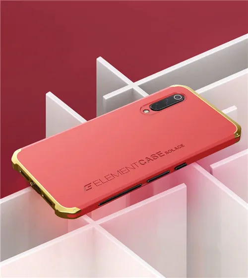Shockproof Armor Phone Case For iPhone 13 12 Pro MAX 13 Mini 11 XS XR SE 2 8 7 6 Case Aluminum Metal Bumper Matte PC Cover Coque red and gold