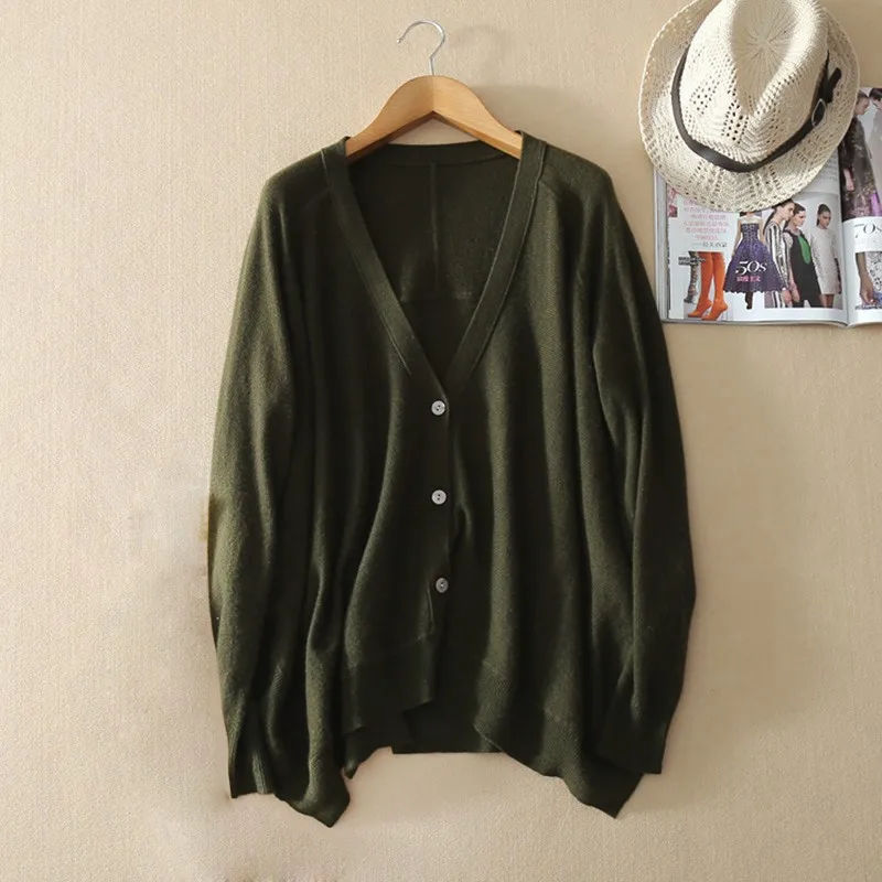 Poitrine Orange V 100 Tricots Manteaux Femmes 2018 Pur Cachemire Chandail Unique Lâche Cardigan Tops cou xq0Fg6