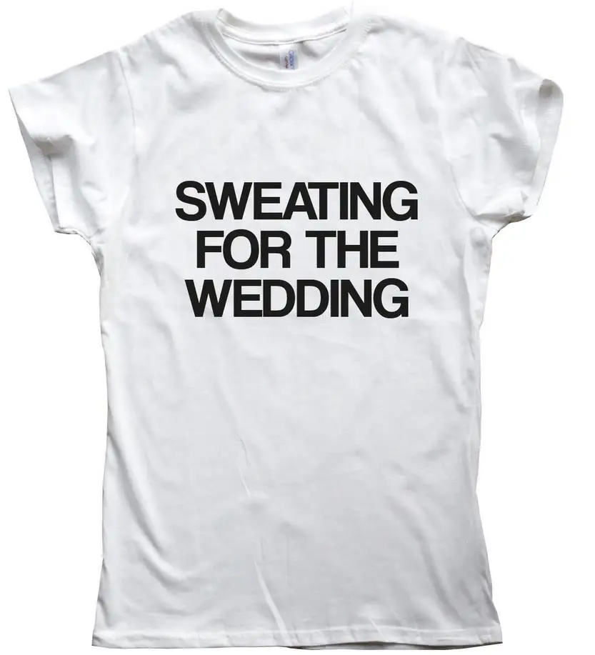 Фото Женская футболка с надписью потоотделение для свадьбы хлопковая Повседневная