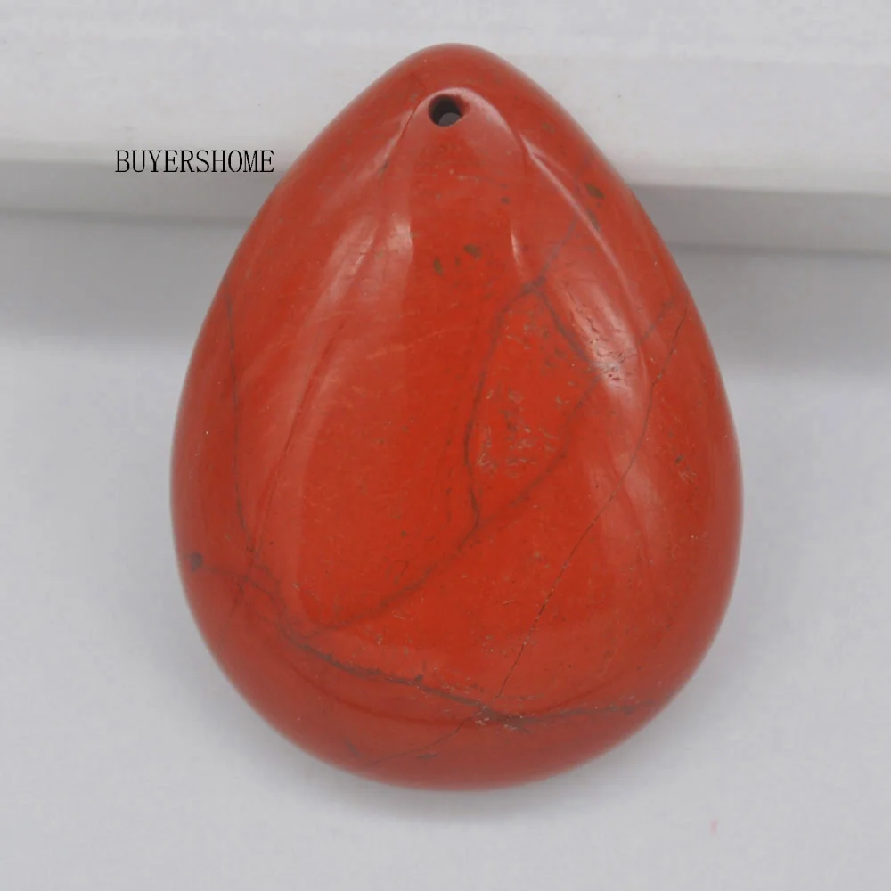

New 40x30MM Natural Red Stone Teardrop Pendant 1Pcs K206