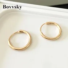 Bovvsky маленькие серьги-кольца золотого цвета круглые серьги-кольца для женщин и мужчин круглые серьги креольские серьги