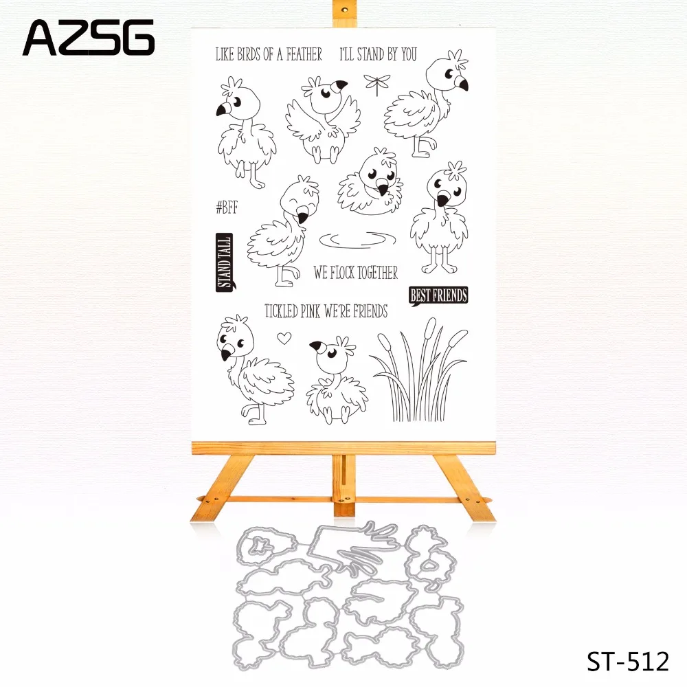 

AZSG Cute Baby Eagle Clear Stamps and Cutting Dies Set for Scrapbooking Photo Album Card Making DIY Decoration Supply
