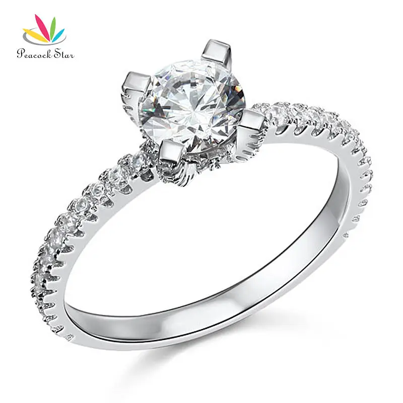 

Peacock Star 1 Carat Sterling Solid 925 Silver Engagement Ring Jewelry CFR8026