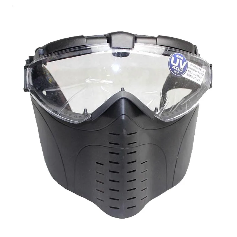 Tactical Gas Mask Airsoft Full Face Fan Goggle Paintball Wargame CS