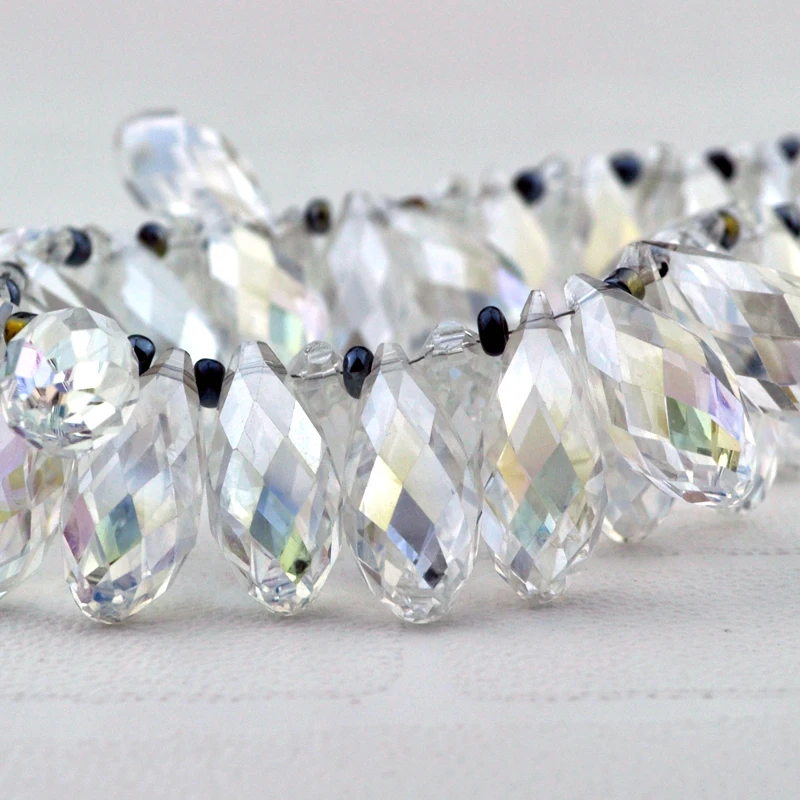 Faceted 11x25mm 10pcs/lot Teardrop crystal glass beads diy jewelry