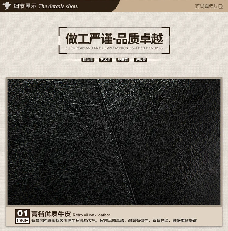 Real leather Luxury Women Handbag Shoulder Tote Bag Black Casual Ladies Leisure Crossbody Hand Bags (25)