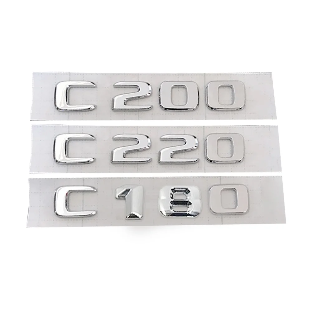 3D хромированная модель автомобиля переоборудование значок стикер Автомобильный багажник Задняя эмблема значок хромированные буквы для Mercedes C-Class C180 C200 C220