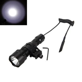 

VASTFIRE Waterproof 800 Lumen T6 LED Tactical Flashlight Torch+Hunting Light Gun Pressure Switch Mount+Remote Pressure Switch